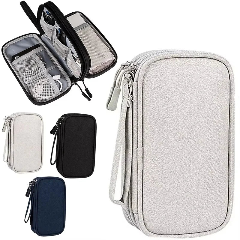 Waterproof Data Cable Storage Bag Travel Bags Zipper Bag Portable Storage Pouch USB Data Cable Organizer Electronics Accessories Zpaxo