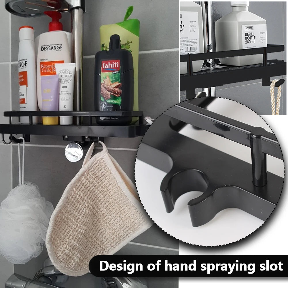 Bathroom Organizer Shower Storage Holder Rack No Drilling Wall