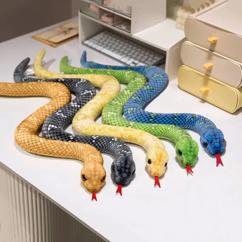 Plush Snake Giant Cobra Prank Prop Washable Stuffed Cuddle Toy Soft Zpaxo