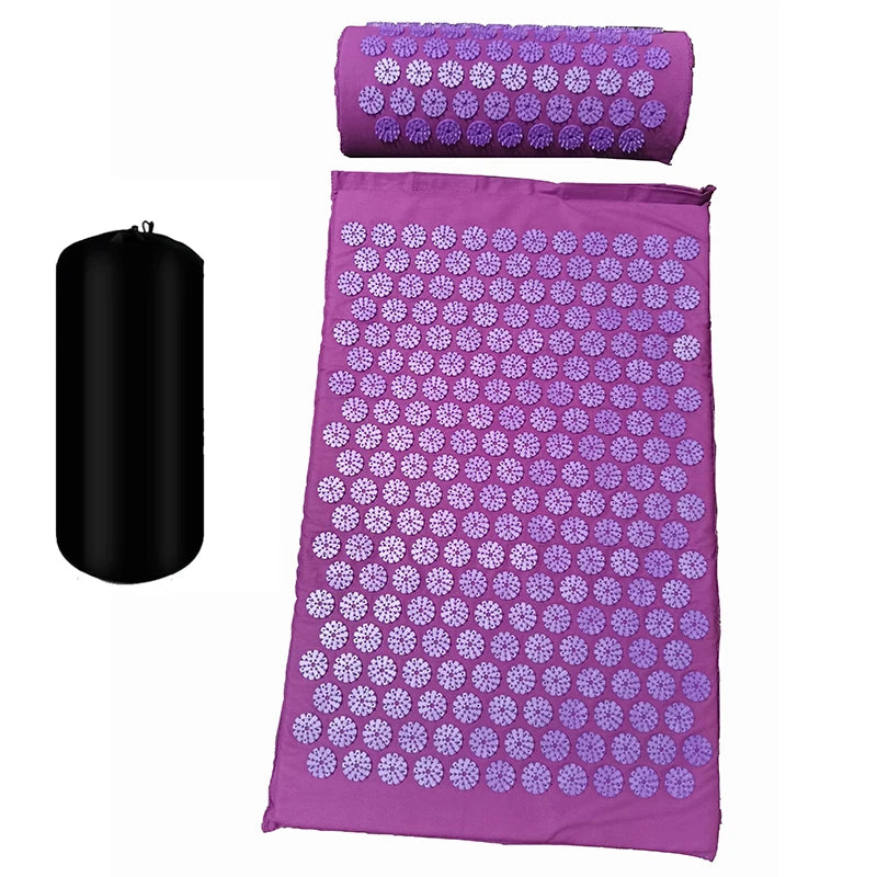 Massager Mat Shakti Mat Massage Yoga Mat Acupressure Relieve Stress Back Body Pain Spike Mat Acupuncture Massage Cushion Zpaxo purple purple