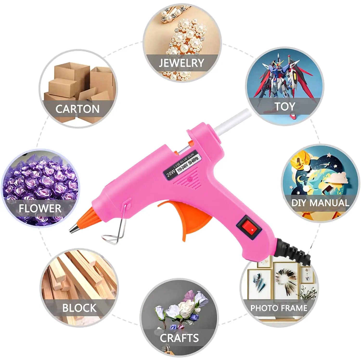 Hot Melt Glue Gun20W Hot Melt Glue Gun Using Glue Stick for DIY Handicrafts, Arts and Crafts, Christmas Gifts, Quick Home Repair Zpaxo
