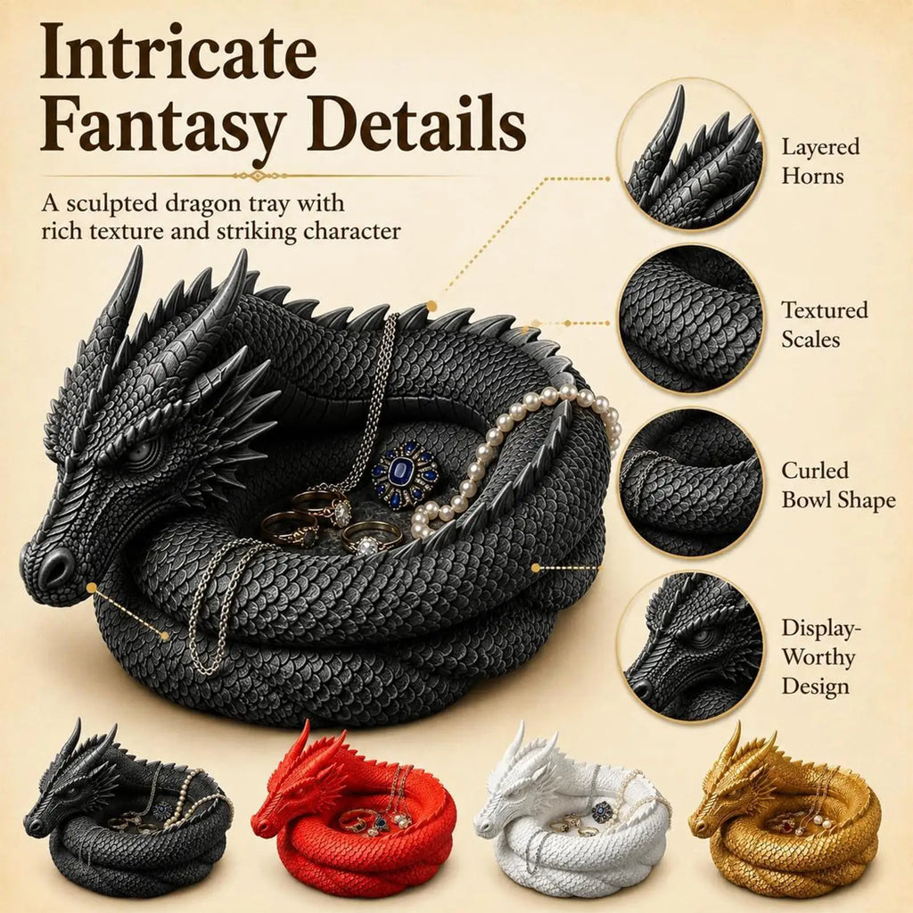 Catchall Bowl Gothic Dragon Storage Decoration 3D Printed Coin Ring