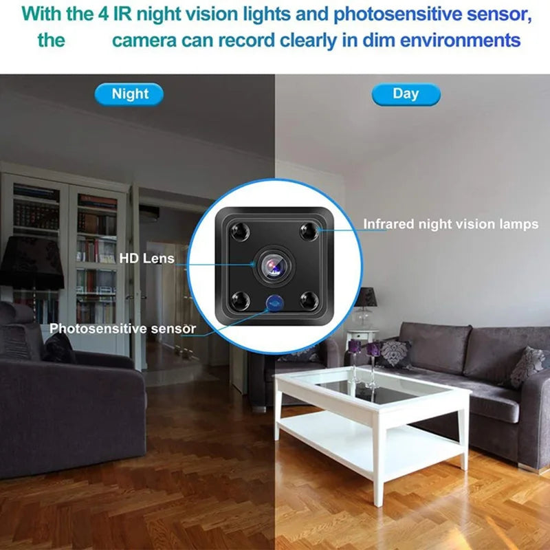 4K Mini Camera 1080P HD Wifi Remote Monitor Baby Pet Built-in Battery