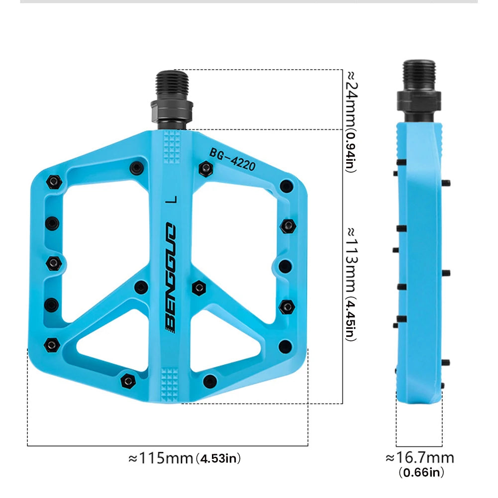 DU Bearing Bike Pedals Non-slip Bicycle Flat Wide Platform Mountain