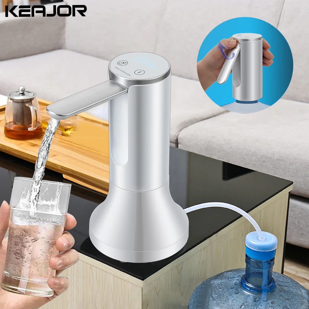 Electric Water Gallon Pump Automatic Smart 19 Liters Bottle Foldable