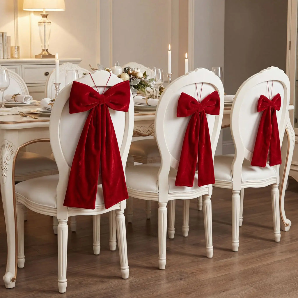 Soft Velvet Ribbon Bow Ornaments Christmas Tree Decor Versatile