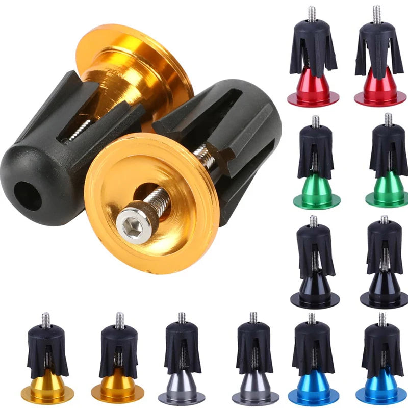 1 Pair Bicycle Handle Bar Cap End Plugs Aluminum Handlebar Stopper 6 Colors Handlebar Cap Plugs Bicycle Accessories Zpaxo