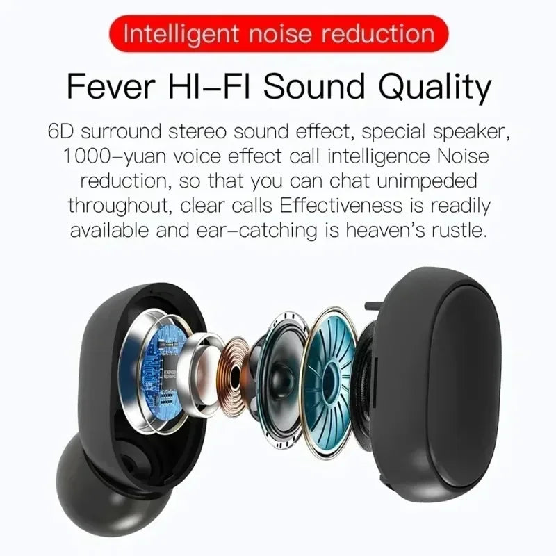 TWS E6S Bluetooth Earphones Wireless Headset Noise Cancelling