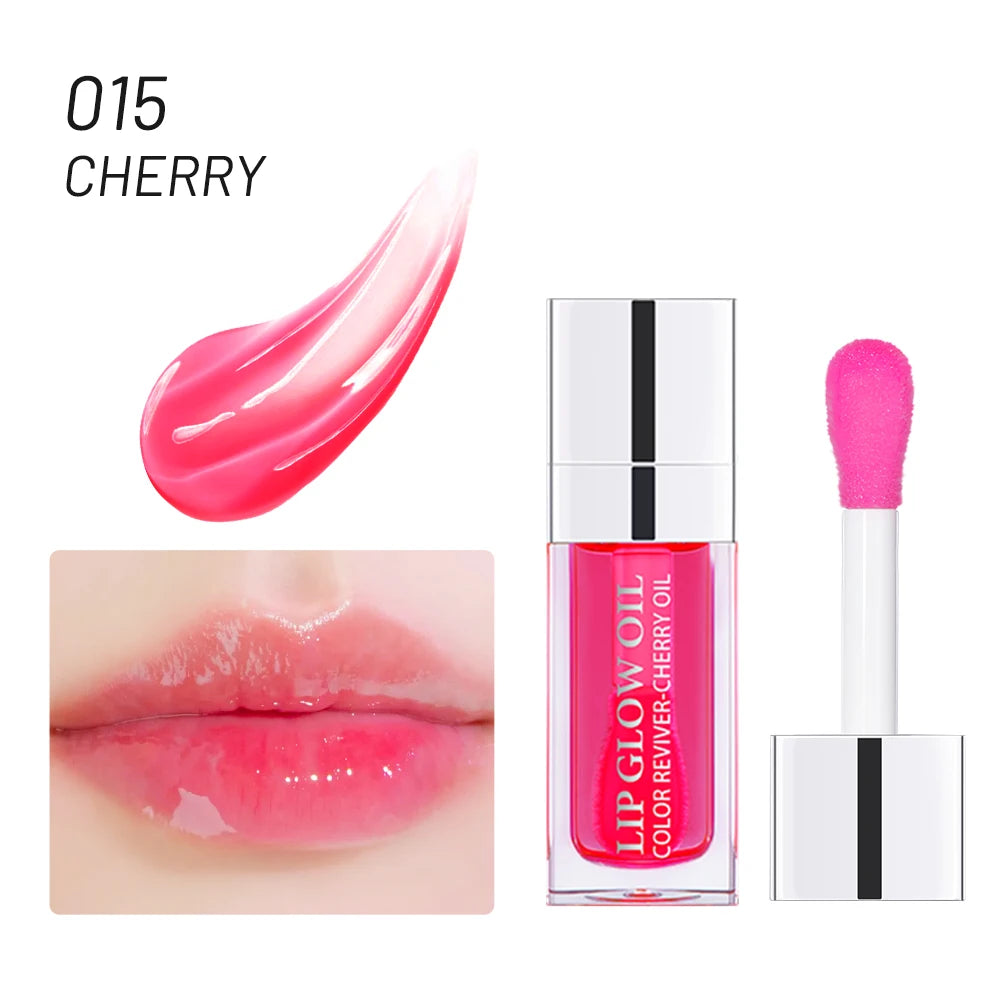 Crystal Jelly Moisturizing Lip Oil Plumping Lip Gloss Makeup Sexy Plump Lip Glow Oil Tinted Lip Plumper 6ml 1 Piece Zpaxo 015 cherry