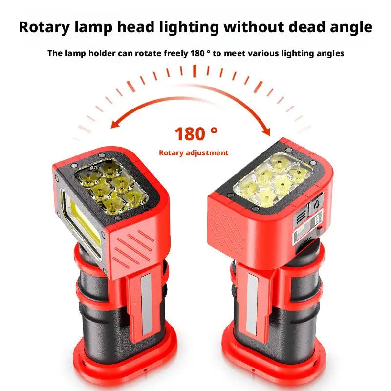 ESMARTER COB LED Rotating Work Light – Magnetic Base, Rechargeable