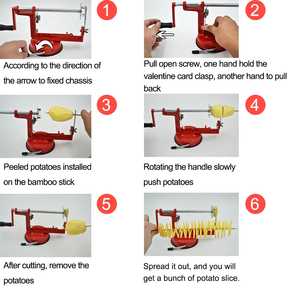 Vegetable Spiralizer Twisted Potato Apple Slicer Manual Kitchen