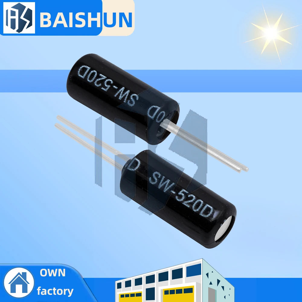 10pcs SW-520D Highly Sensitive SW-520D Metal Ball Angle Tilt Shaking Switch Vibration switch For arduino Zpaxo Default Title