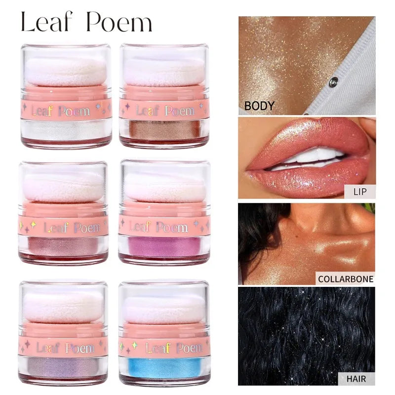 Pearlescent Glitter Fine Powder Multi-use Hair Body Face Highlighter