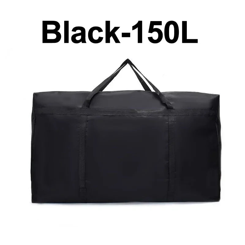 Large Capacity Folding Duffle Bag Travel Clothes Storage Bags Zipper Waterproof Quilt Portable Storage Bag Moving Travel Storage Zpaxo 150L