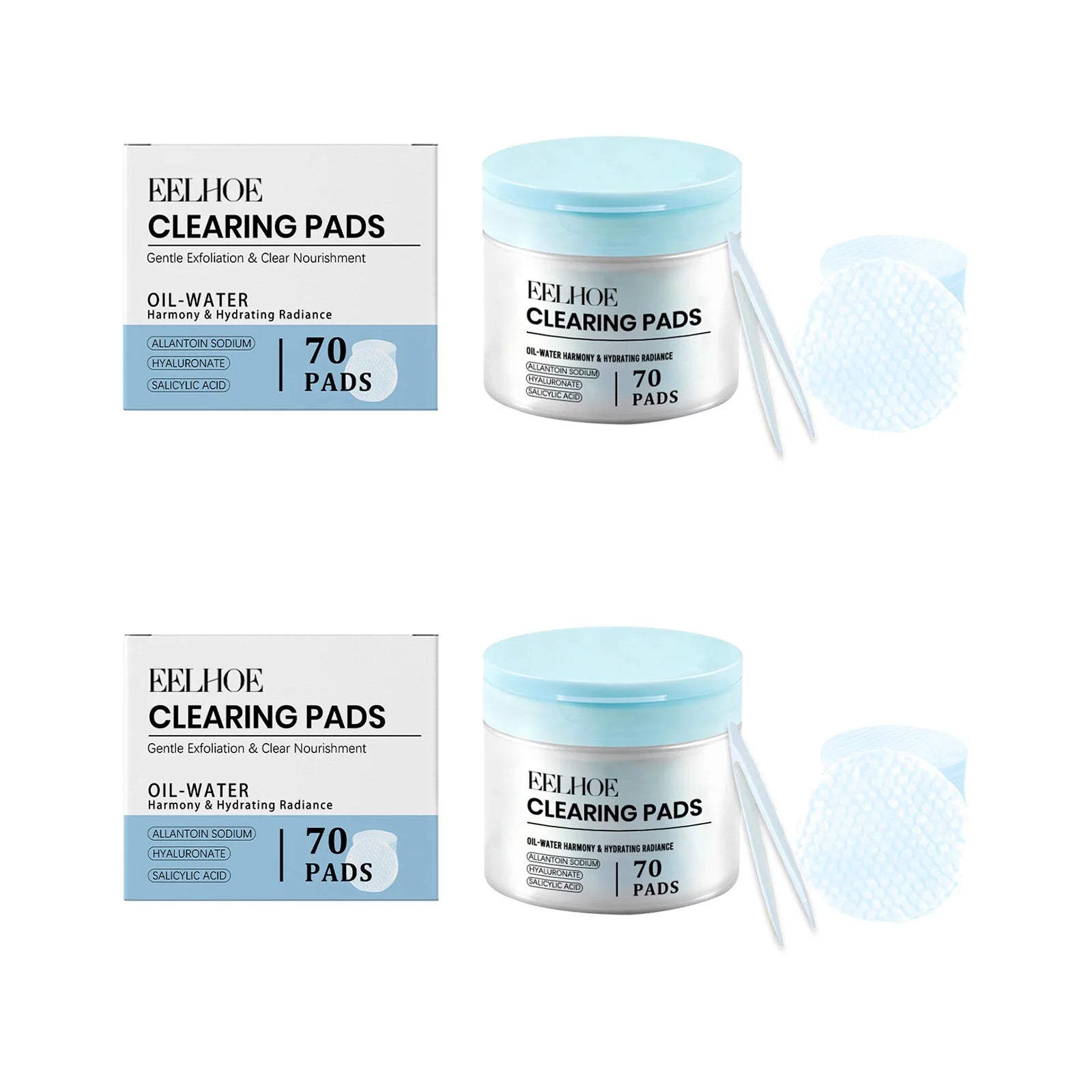 Salicylic Acid Toner Pads – Exfoliating Acne & Pore Care, 70ct Exfoliating Toner Pads Zpaxo 2 Sets