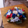 Hydrangea Candle Holder Wreath – Festive Artificial Flower Ring