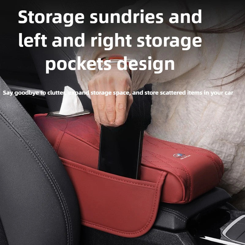 3 in 1 Car Armrest Box Cushion Universal Storage Bag Car Tissue Box Central Elbow Height Pad Multifunctional Tissue Boxes Zpaxo