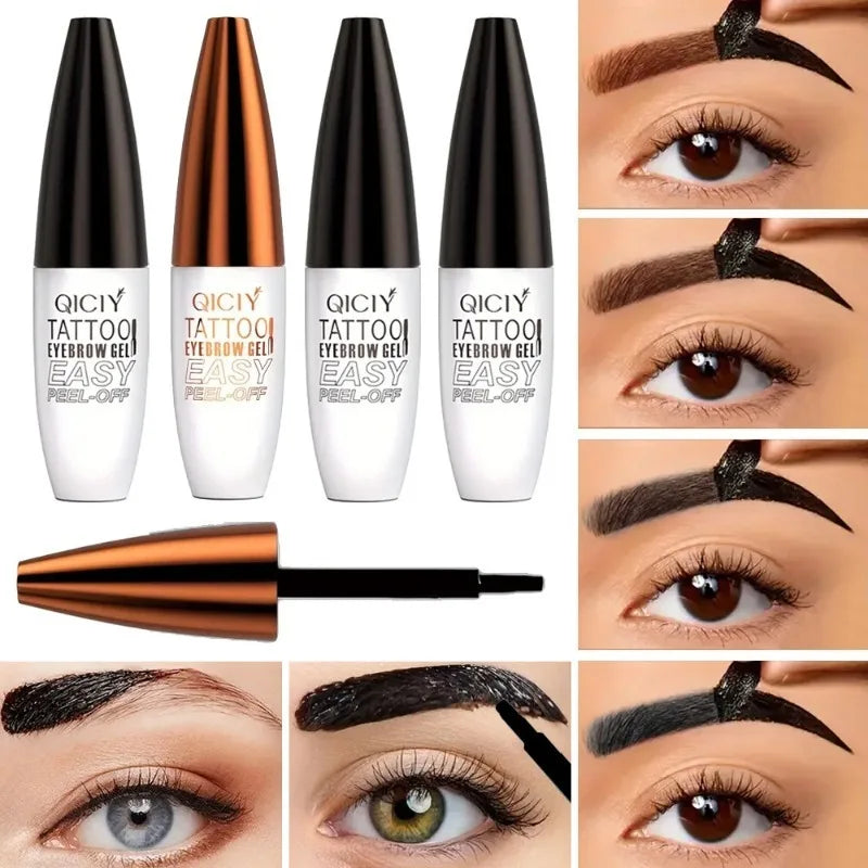 Waterproof Peel-off Eyebrow Tattoo Tint Gel Lasting Film Forming Black Eyebrow Dye Cream Semi-permanent Natural Eyebrow Makeup Zpaxo