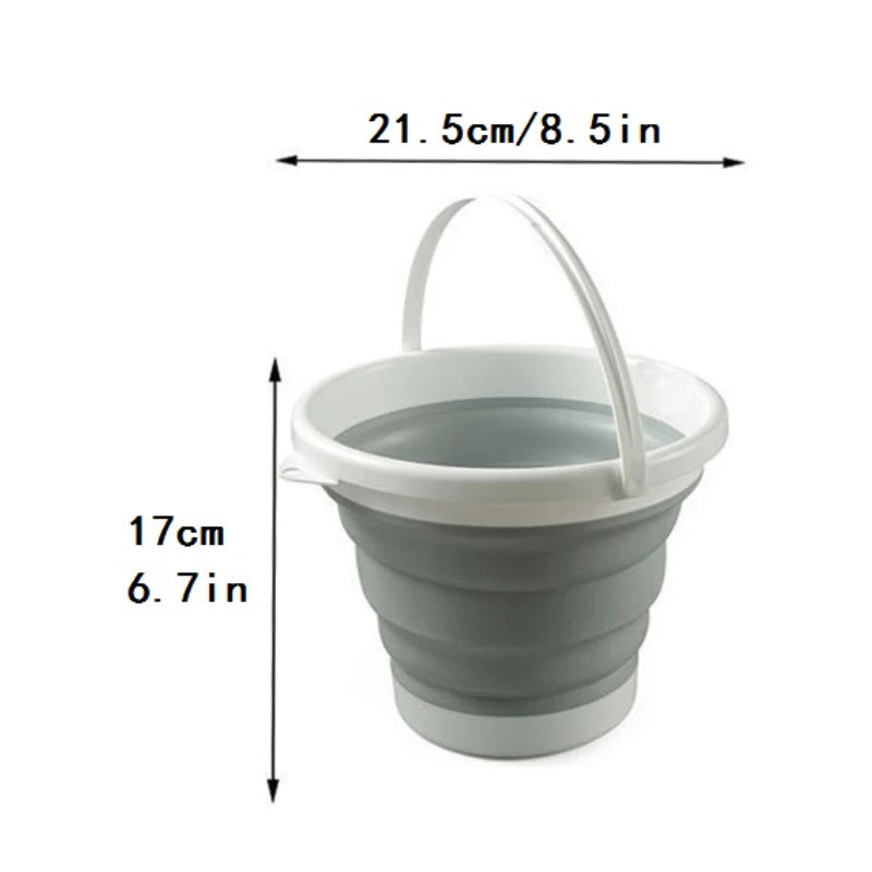 Folding Bucket Portable Silicone Plastic Saves Space Durable Suitable