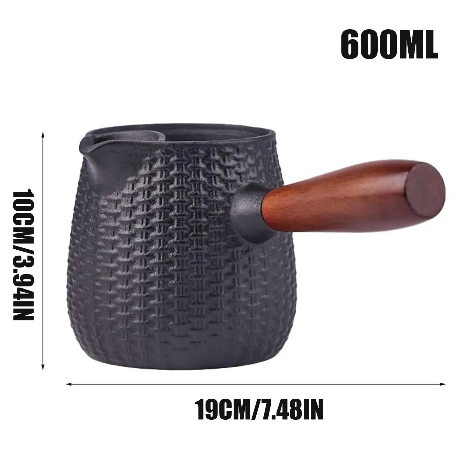 Cast Iron Teapot Warmer Tea Pots Wooden Handle Camping Travel Boiling
