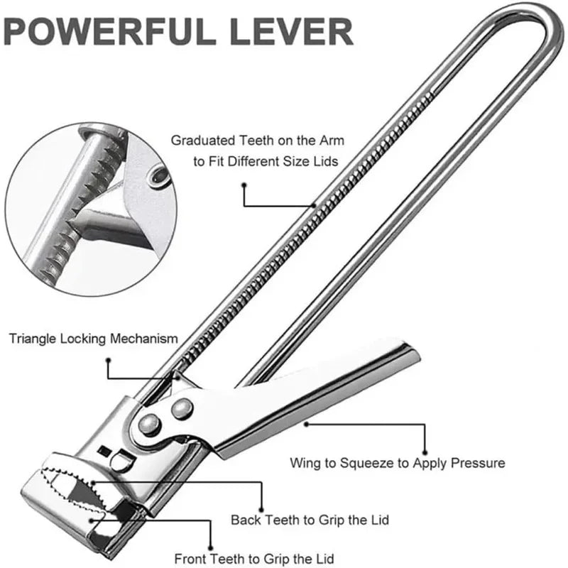 Adjustable Stainless Steel Jar & Bottle Opener – Multi-Function