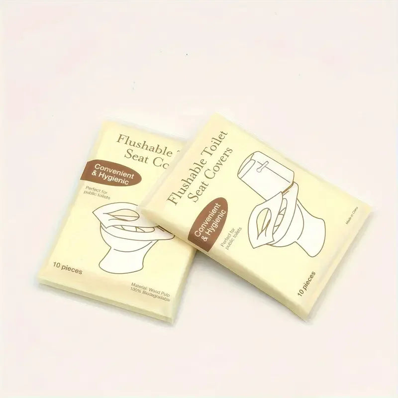 10pcs Toilet Lid Paper Flushable,Rinseable Paper Toilet Cover,Potty Training,100% Biodegradable,Public Toilet,Airplane,Camping Travel Accessories Zpaxo
