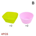 Silicone Muffin Cup Round Rectangular Paper Cake Baking Liner