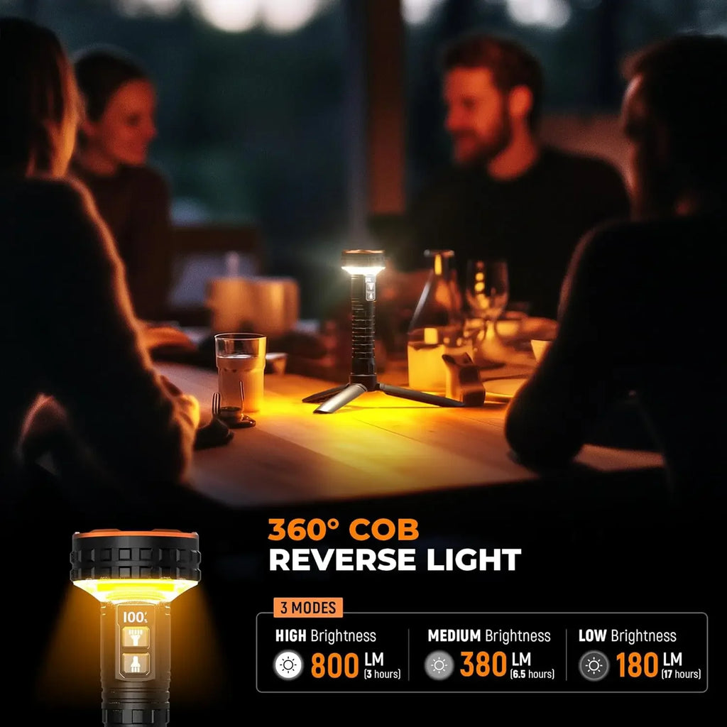 ESMARTER Rechargeable LED Flashlight – 500m Long-Range Beam