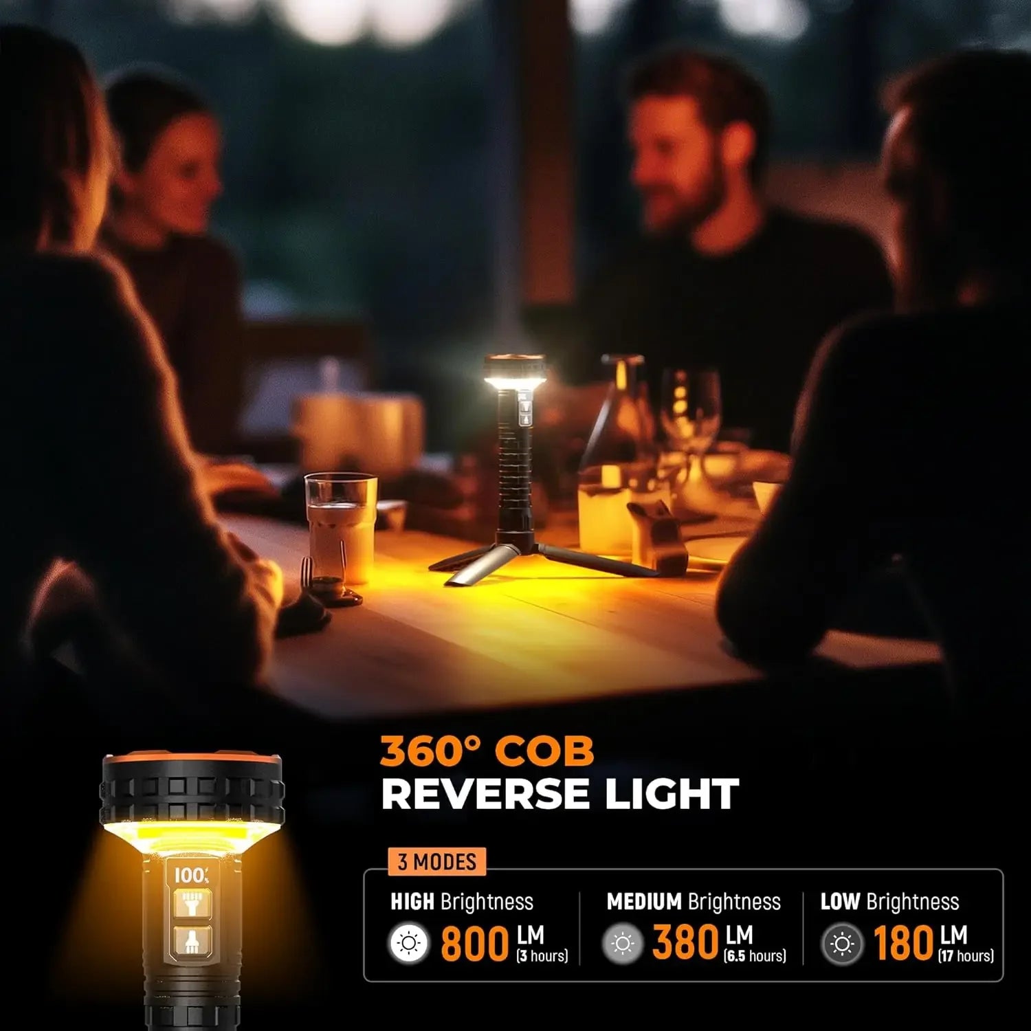 ESMARTER Rechargeable LED Flashlight – 500m Long-Range Beam