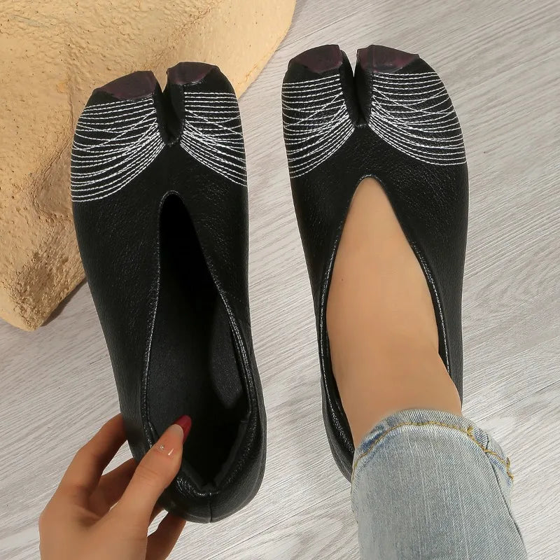 2026 Spring Autumn Women's Split Toe Fashionable Casual Shoes Women Zpaxo black 38