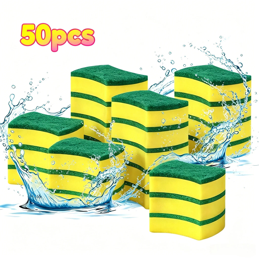 Dish Sponges Washable and Reusable for Cleaning A Kitchen Sink with Stains Highly Absorbent Double-sided Rust Sponges Cleaning Zpaxo 50pcs B