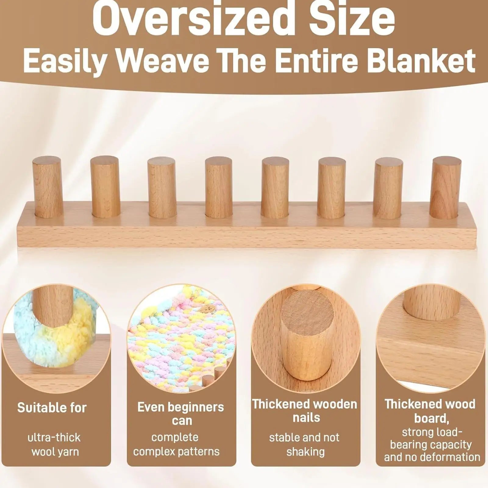 Loom Knitting Kit Yarn Crochet Loom Kit Hand Knitting Set for Crafts Hobby Beginners Weaving Blanket Scarf Sewing Cushion Zpaxo