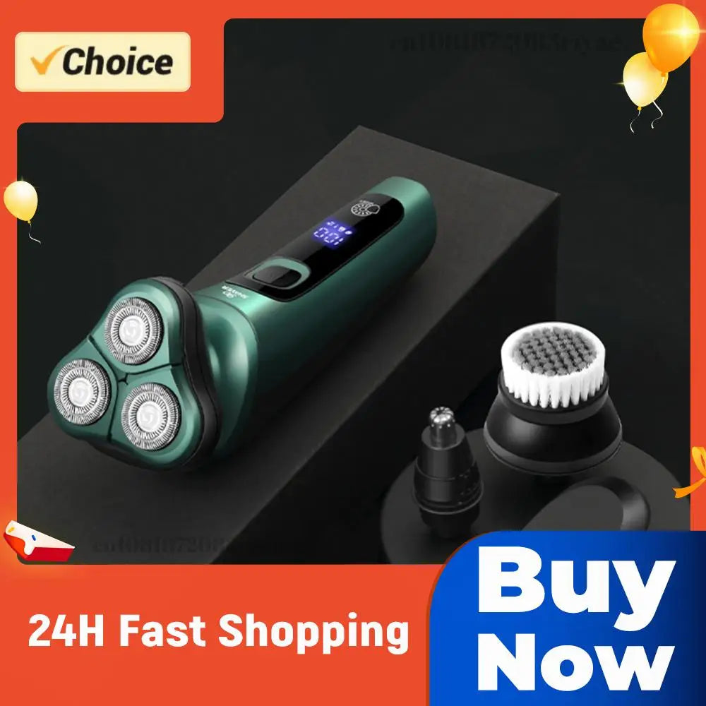 Men Rechargeable Shaver USB Charging Smart Razor Digital Display Face