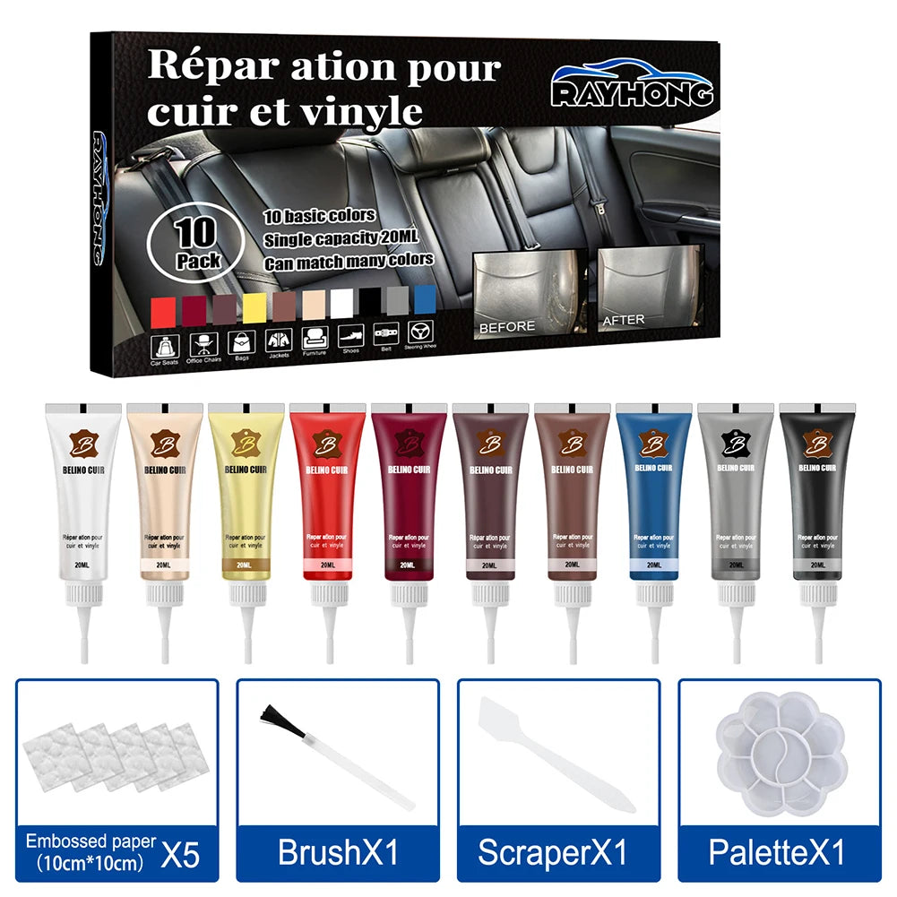 20ML Car Auto Leather Filler Repair Cream for Car Seats Sofa Scratch Restoration Cracks Repair Tool Cleaner Repair Liquid Zpaxo