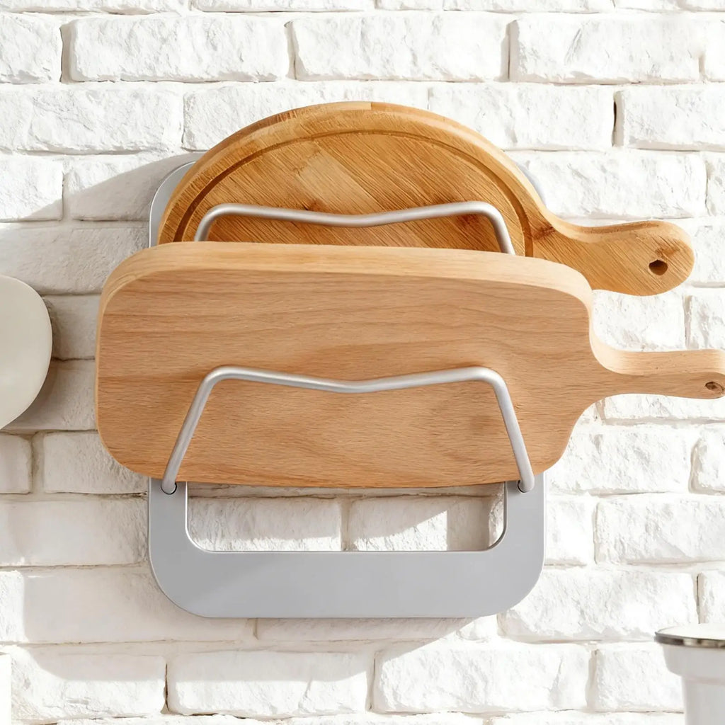 Pot Lids Organizer Rack Wall Mounted Kitchen Storage Shelf No
