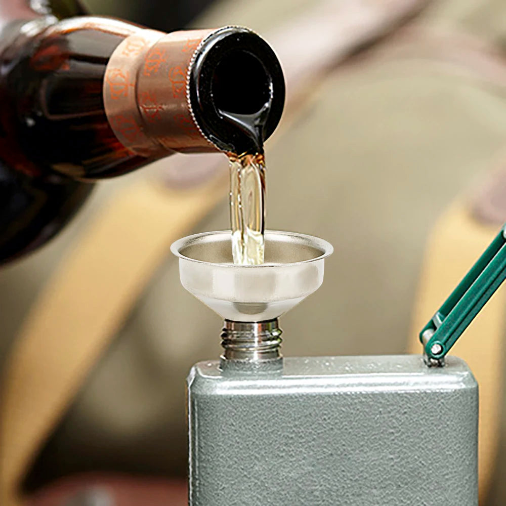 Mini Stainless Steel Bar Wine Flask Funnel Filling Hip Narrow-mouth