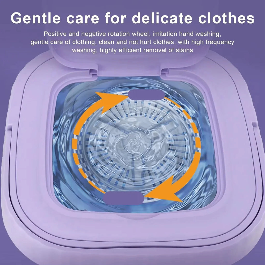 8L Foldable Mini Washing Machine Spin Dryer Portable Small Washer for Socks Underwear Lingerie Space-saving Household Appliance Zpaxo