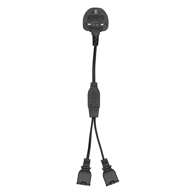 652F Black British 3-Pin Two US 2-Slot Outlet Cord Cable Desk Socket Zpaxo