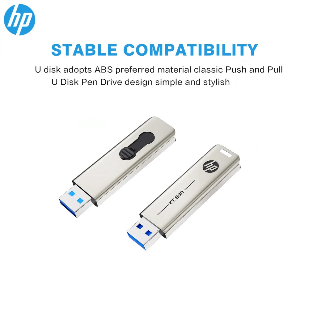 HP USB3.2 Flash Drive 32GB 64GB Metal USB Pendrive 128GB 256GB Creative Personality Car Music High-Speed U Disk Zpaxo