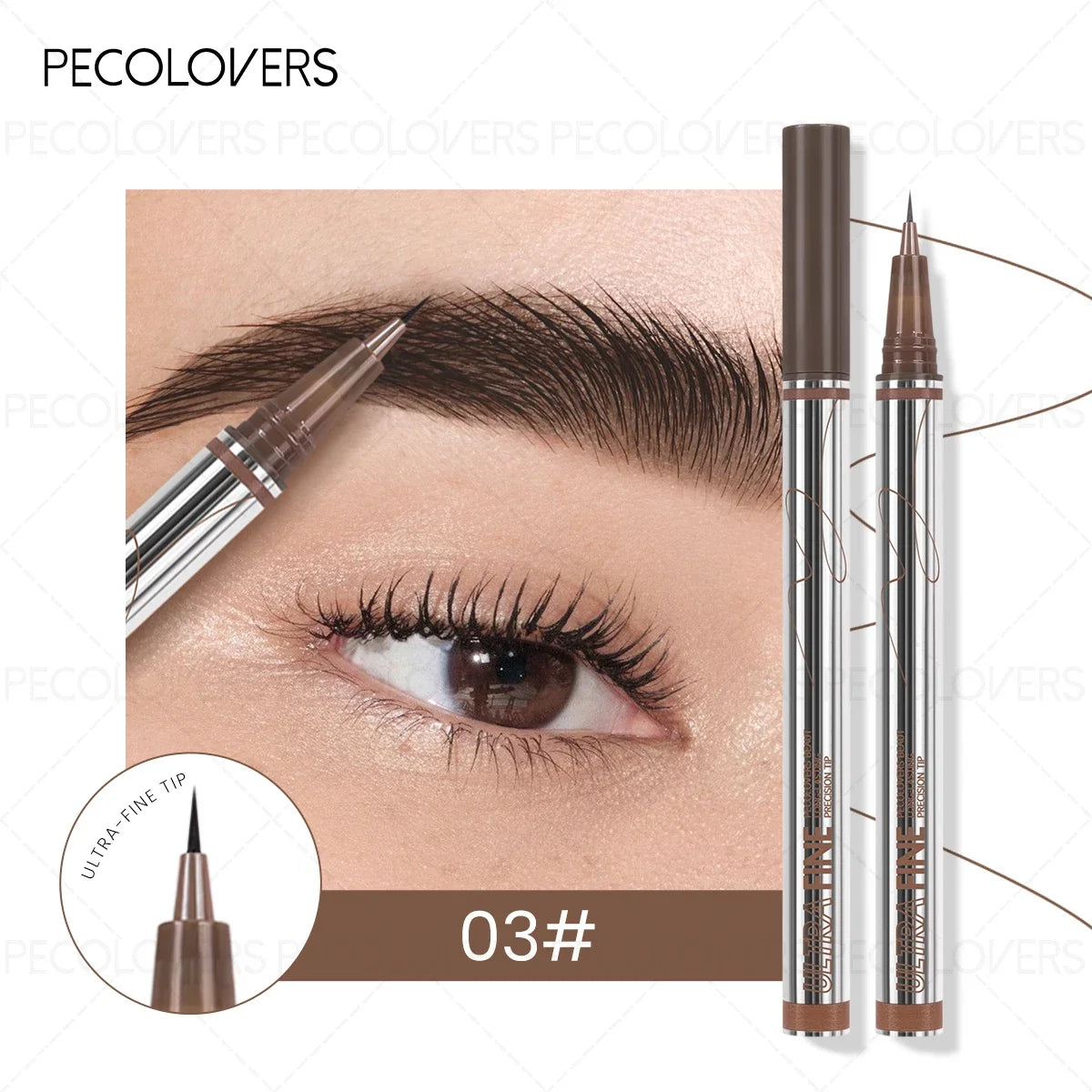 0.01mm Ultra Fine Eyebrows Pencil Waterproof Sweat-proof Liquid Eyebrow Pen Long Lasting Professional Makeup Eye Cosmetics Zpaxo 03