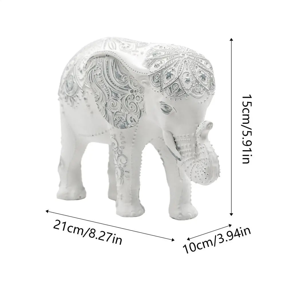 Elephant Statue Resin Decorative Collectible Health Strength Home