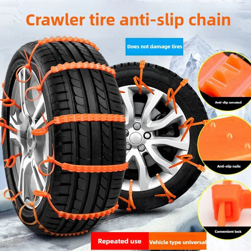 1- Complete Winter Vehicle Safety Universal Snow Chains Tow Rope