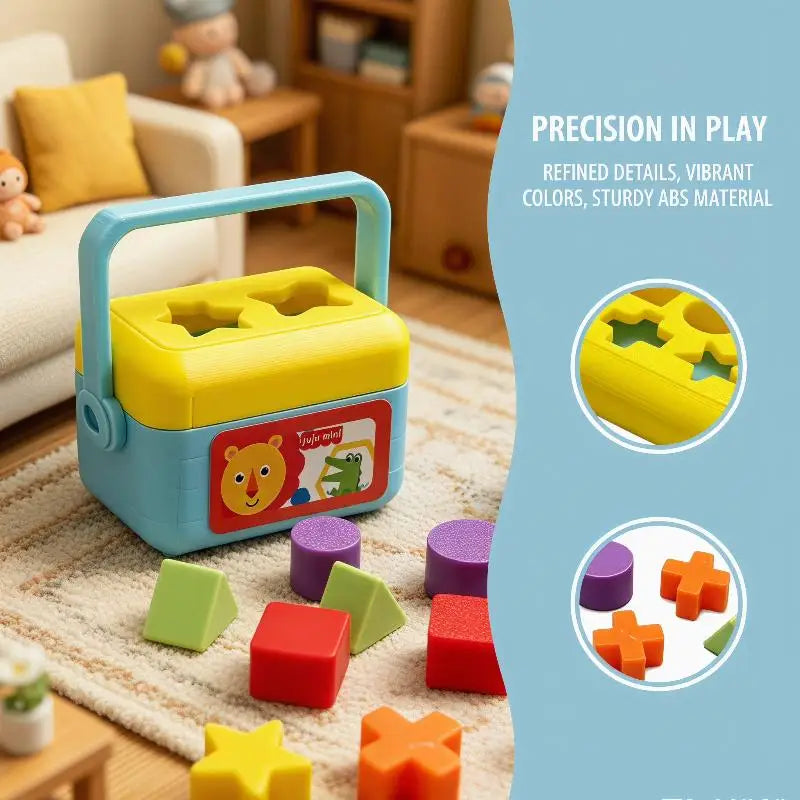 1:12 Miniature Shape Sorting Toy Box – Dollhouse Nursery Decor Dollhouse Miniature Set Zpaxo