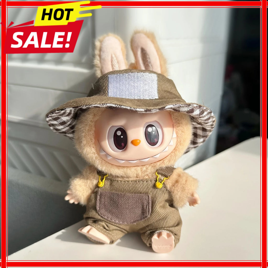 Labubu 17cm Doll Clothes Set – Sweater, Hat, Bag & Glasses Doll Clothing Set Zpaxo