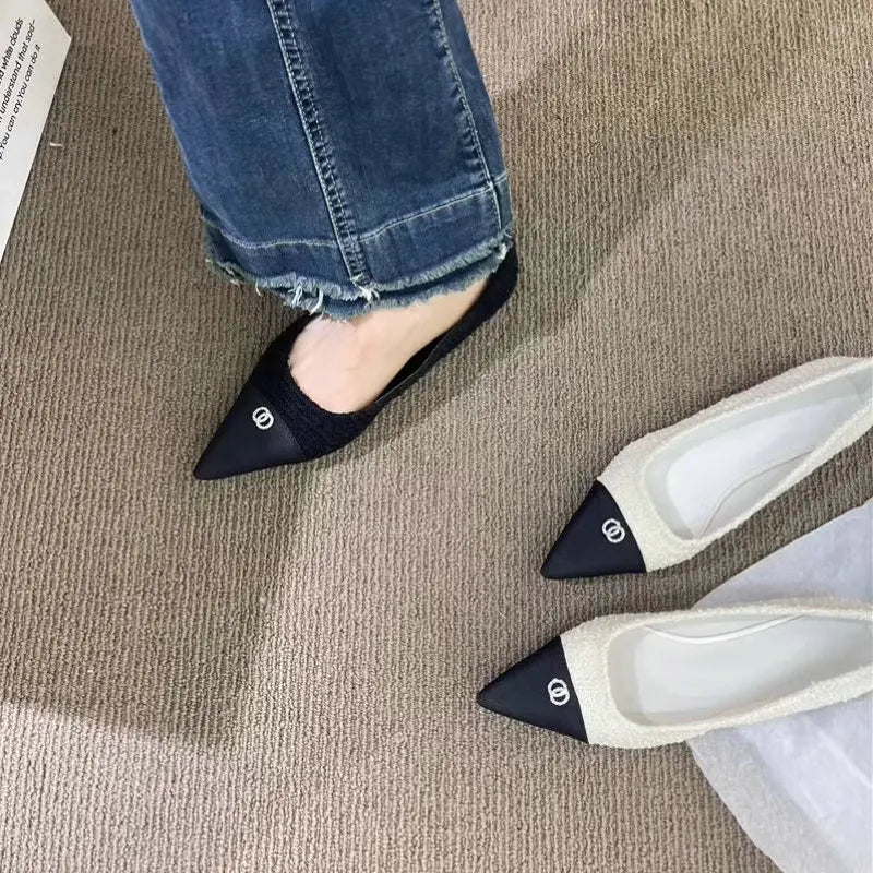 Flat Shoes for Women Spring and Autumn 2025 New Pointed Toe Shallow Mouth Women's Shoes Ladies Loafers Plus Size 42 43 44 Zpaxo