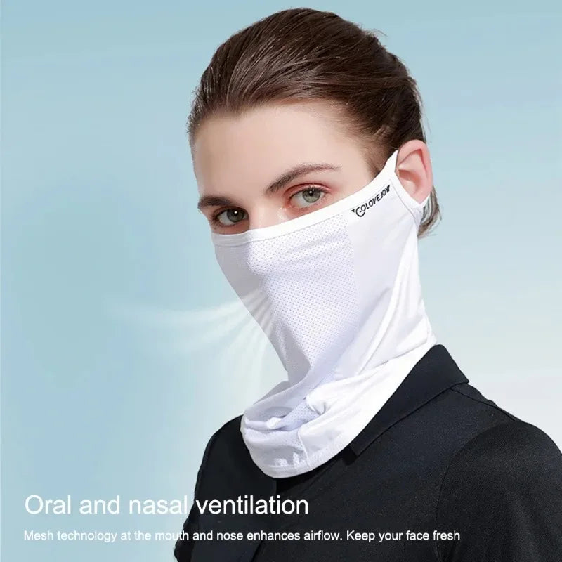 Ice Silk UV Balaclava Face Mask – UPF 50+ Neck Gaiter Scarf