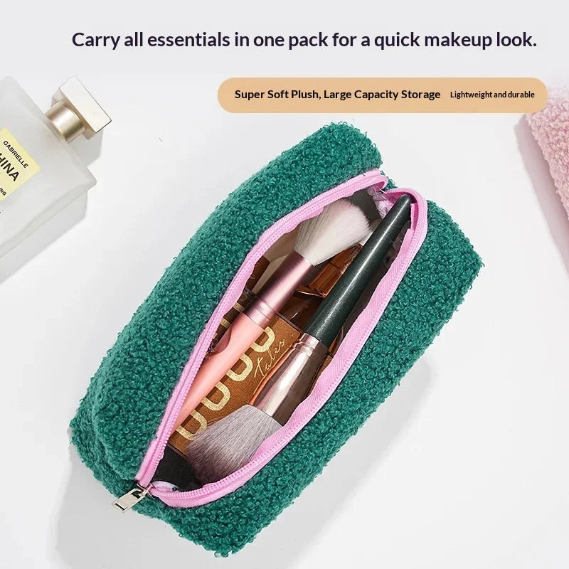 Plush Pencil Case, Makeup Bag, Cute, High Appearance, Large Capacity Pencil Case, Girls' School Students' Stationery Box, Pillow Zpaxo