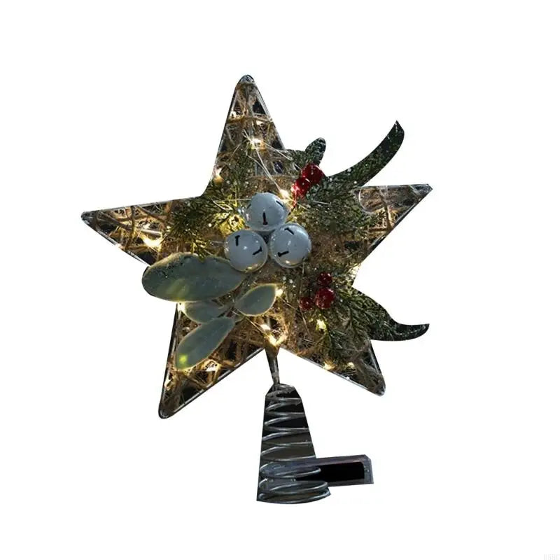 Hollowed Iron Wire Star Tree Ornament Bells Winter Holiday Party