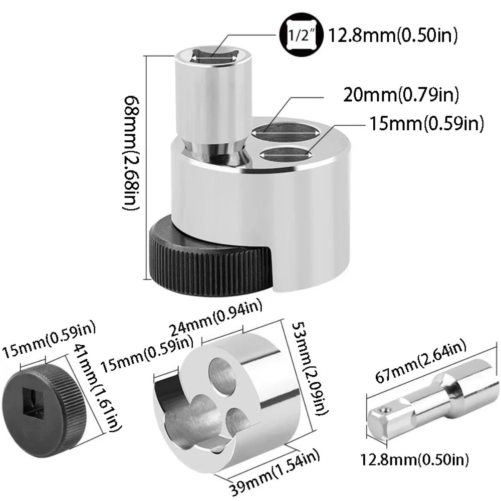 Silver Finish Broken Bolt Extractor Steel Material Sliding Head Zpaxo 68mm-2.68in