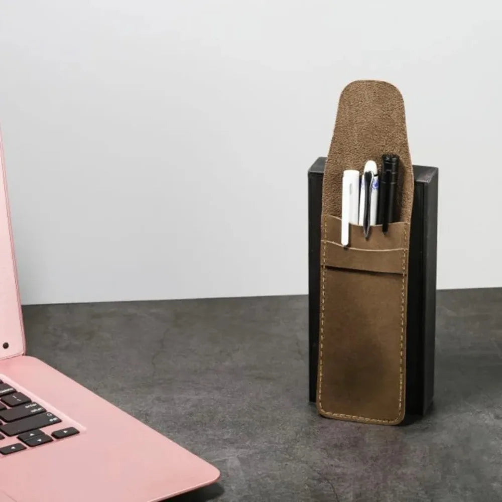 Vintage Matte PU Leather Flip Pen Bag High-end Fountain Cover Zpaxo